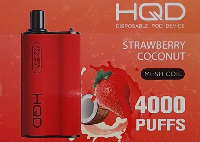 HQD BOX 4000 Züge Vape – Erdbeer-Kokosnuss: Tropischer Genuss in kompakter Perfektion