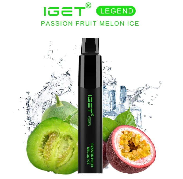 Nikotinfrei IGET Legend 4000 Züge Vape - Passionsfrucht-Melonen-Eis: Fruchtiger Genuss ohne Kompromisse