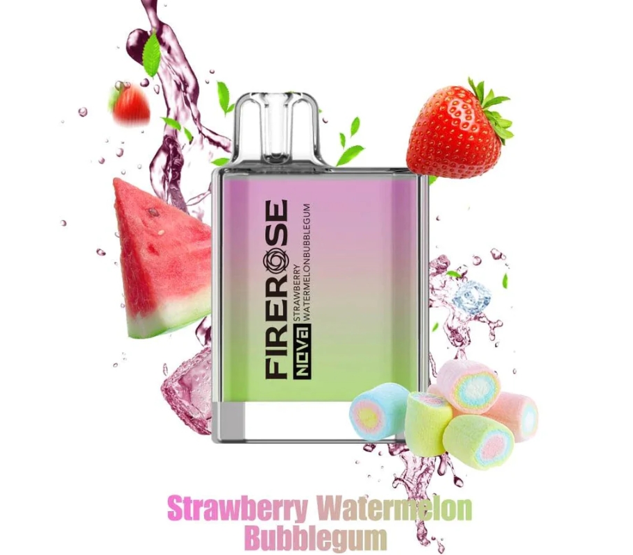 Elux Firerose Nova 600 Züge Einweg-Vaporizer – Erdbeer-Wassermelonen-Kaugummi: Der verspielte Geschmack für moderne Dampfer